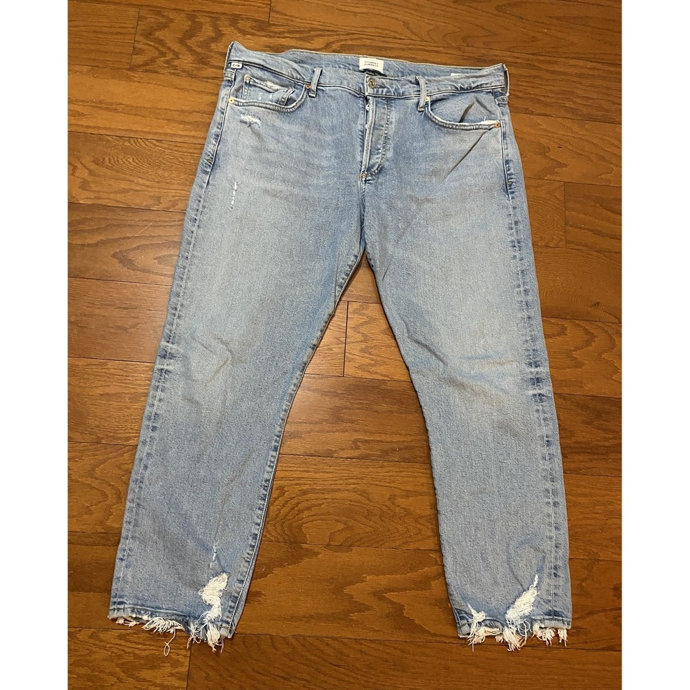 Citizens of Humanity COH Emerson Button Fly Blue Jeans Blue Distress 32 (38x28)